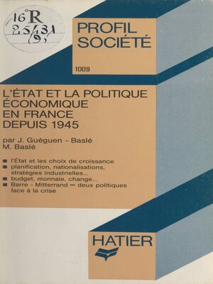 cover image of L'État et la politique économique en France depuis 1945